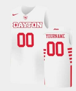 Dayton Flyers Custom Name Number White College Basketball Jersey