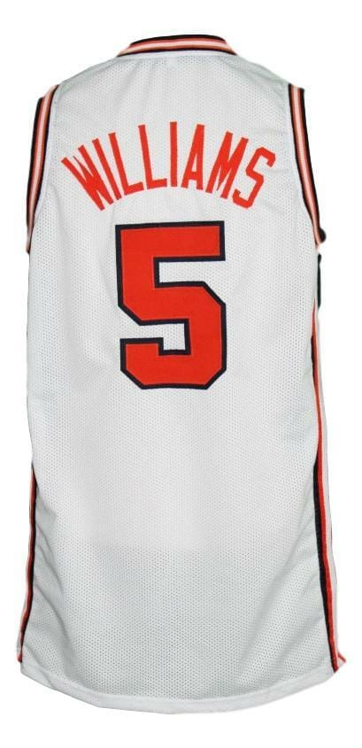 Deron Williams #5 Custom College Basketball Jersey White 1 Deron Williams #5 Custom College Basketball Jersey White