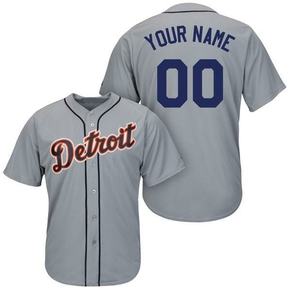 Detroit Tigers Customizable Pro Style Baseball Jersey Grey 1 Detroit Tigers Customizable Pro Style Baseball Jersey Grey