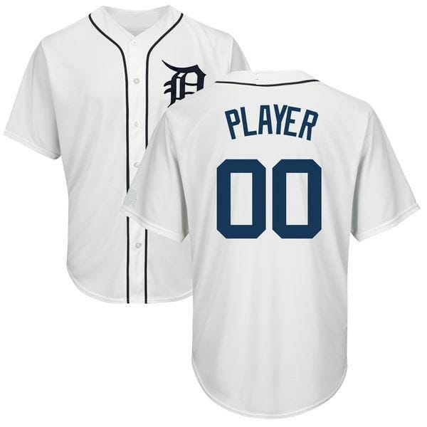 Detroit Tigers Customizable Pro Style Baseball Jersey White 1 Detroit Tigers Customizable Pro Style Baseball Jersey White