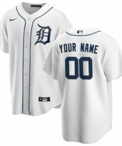 Detroit Tigers Home Custom Name Number Coolbase Baseball Jersey White