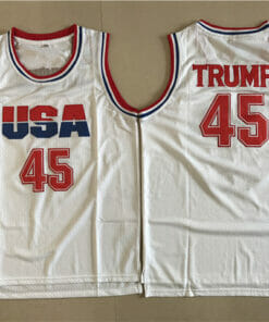 Donald Trump #45 Basketball Jersey White