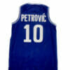 Drazen Petrovic #10 Cibona Croatia Basketball Jersey Blue