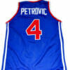 Drazen Petrovic #4 Jugoslavija Basketball Jersey Blue