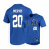 Duke Blue Devils 20 Matt Mervis Blue Elite Baseball Jersey