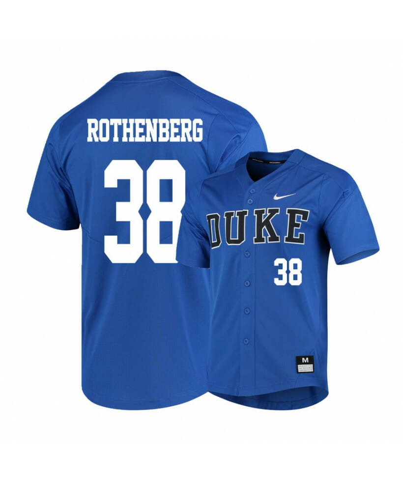 Duke Blue Devils 38 Michael Rothenberg Blue Elite Baseball Jersey 1 Duke Blue Devils 38 Michael Rothenberg Blue Elite Baseball Jersey