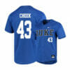 Duke Blue Devils 43 Chase Cheek Blue Elite Baseball Jersey 4 Duke Blue Devils 43 Chase Cheek Blue Elite Baseball Jersey