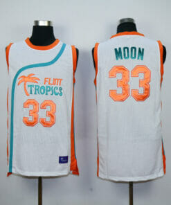 Flint Tropics #33 Moon Basketball Jersey White