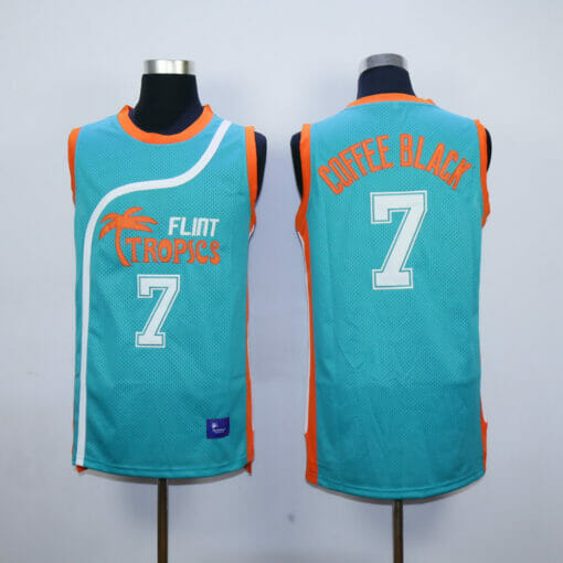 Flint Tropics #7 Coffee Black Basketball Jersey