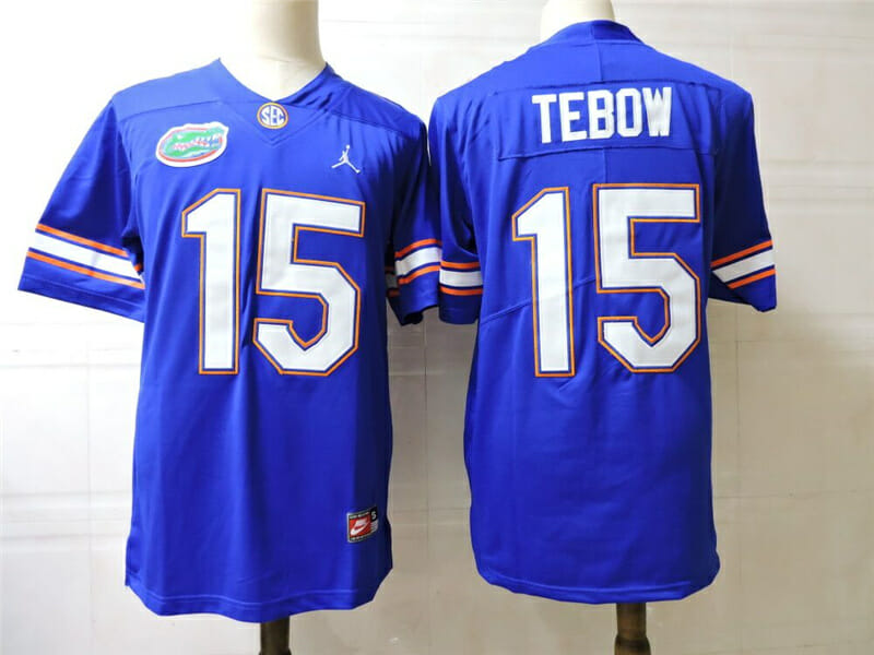 Florida Gators #15 Tim Tebow College Football Jersey Blue 1 Florida Gators #15 Tim Tebow College Football Jersey Blue