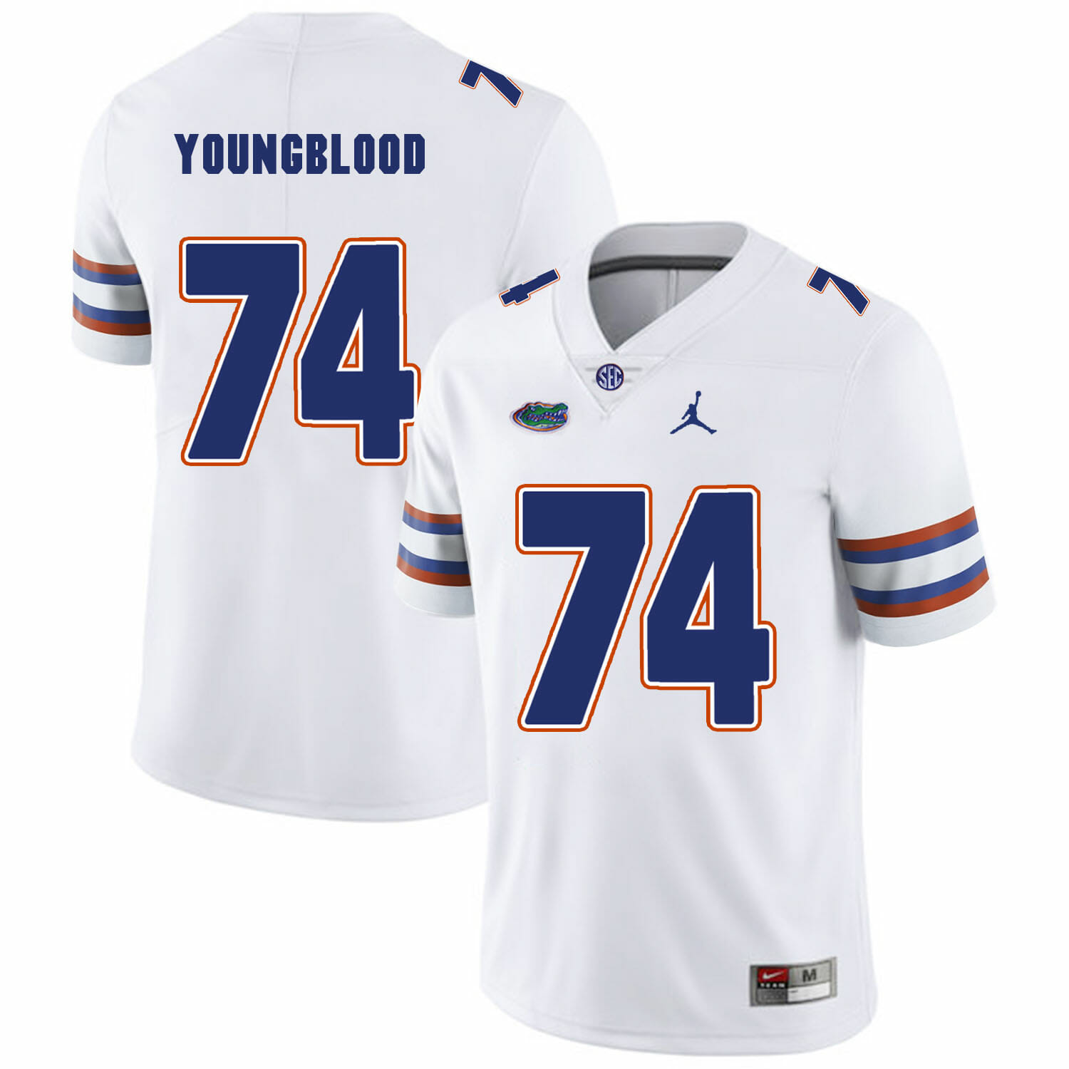 Florida Gators #74 Jack Youngblood NCAA Football Jersey White Logo Patch 1 Florida Gators #74 Jack Youngblood NCAA Football Jersey White Logo Patch