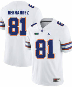 Florida Gators #81 Aaron Hernandez NCAA Football Jersey White Logo Patch