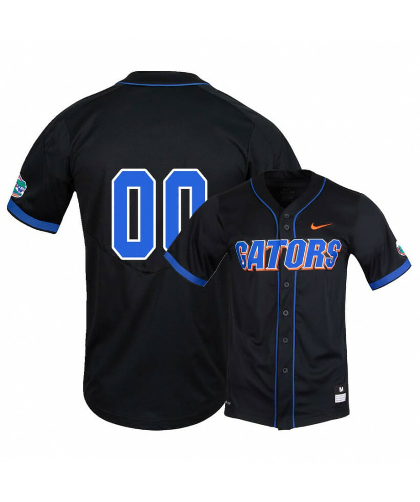 Florida Gators Black Custom Name and Number College Baseball Jersey 1 Florida Gators Black Custom Name and Number College Baseball Jersey