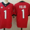 Georgia Bulldogs #1 Justin Fields College Football Jersey Red 6 Georgia Bulldogs #1 Justin Fields College Football Jersey Red