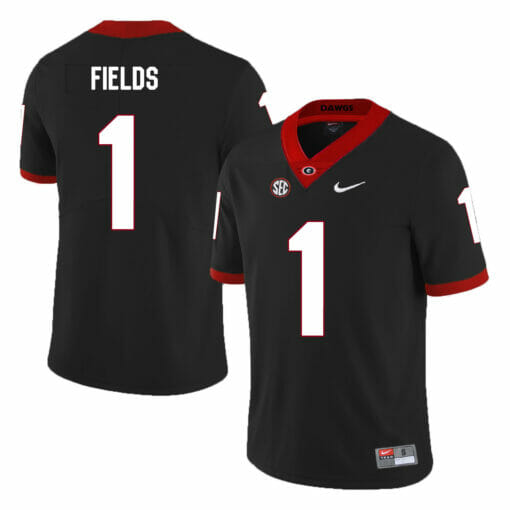 Georgia Bulldogs #1 Justin Fields NCAA College Football Jersey Black
