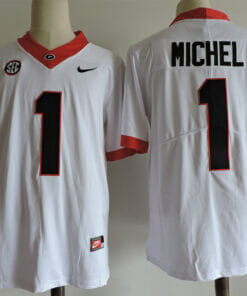 Georgia Bulldogs #1 Sony Michel College Football Jersey White