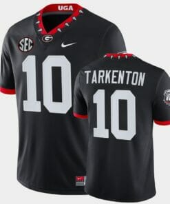 Georgia Bulldogs #10 Fran Tarkenton Black Mascot 100th Anniversary Alumni Jersey