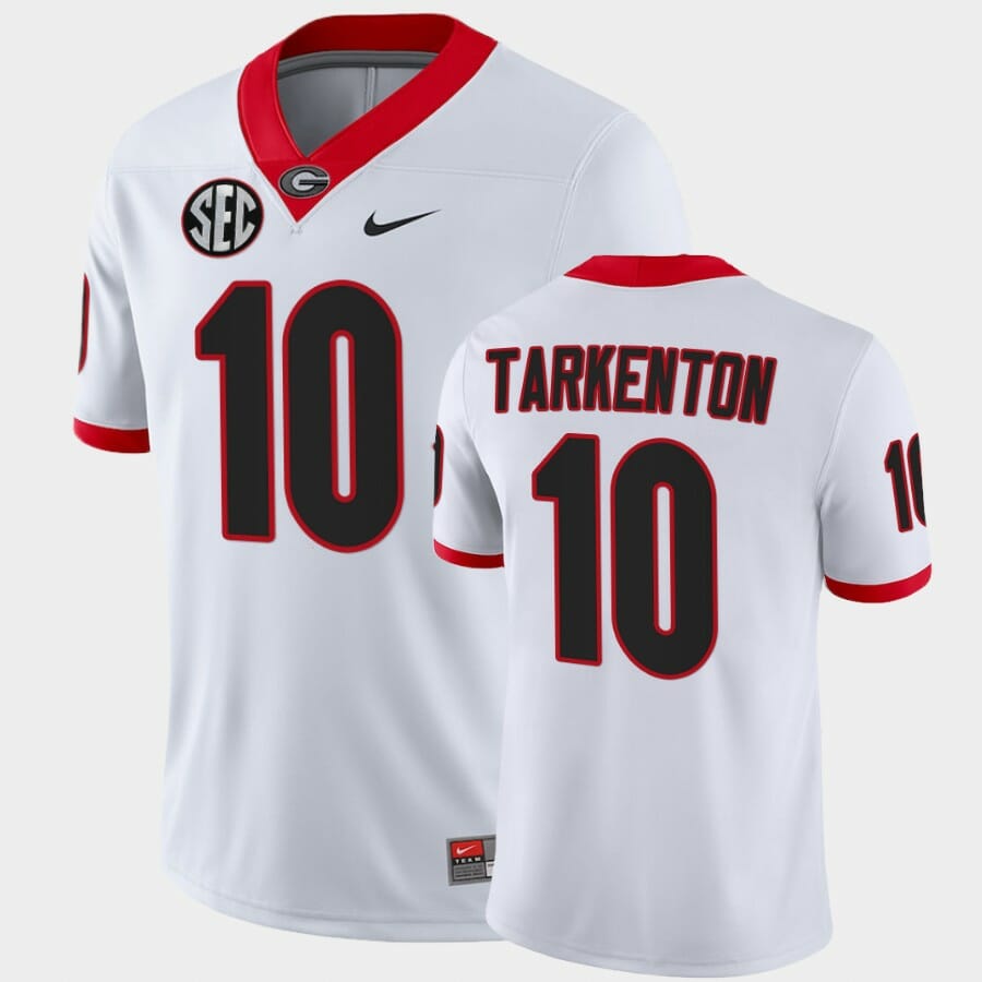 Georgia Bulldogs #10 Fran Tarkenton White College Football Alumni Jersey 1 Georgia Bulldogs #10 Fran Tarkenton White College Football Alumni Jersey