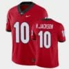 Georgia Bulldogs #10 Kearis Jackson Red College Football Alumni Player Jersey