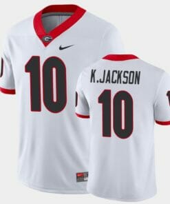 Georgia Bulldogs #10 Kearis Jackson White Game College Football Jersey