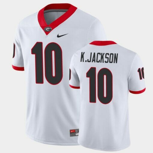 Georgia Bulldogs #10 Kearis Jackson White Game College Football Jersey