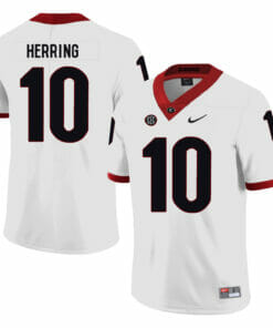 Georgia Bulldogs #10 Malik Herring College Football Jersey White