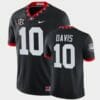 Georgia Bulldogs #10 Thomas Davis Black Mascot 100th Anniversary Alumni Jersey