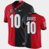 Georgia Bulldogs #10 Thomas Davis Red Black Split Edition 100th Season Alumni Jersey