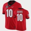 Georgia Bulldogs #10 Thomas Davis Red College Football Alumni Jersey
