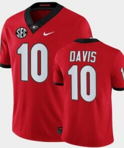 Georgia Bulldogs #10 Thomas Davis Red College Football Alumni Jersey