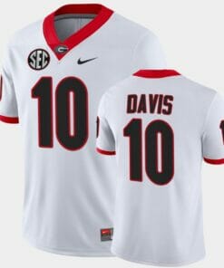 Georgia Bulldogs #10 Thomas Davis White College Football Alumni Jersey