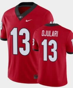 Georgia Bulldogs #13 Azeez Ojulari Red Game College Football Jersey