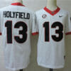 Georgia Bulldogs #13 Holyfield College Football Jersey White