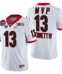 Georgia Bulldogs #13 Stetson Bennett Jersey 2021-22 CFP National Champions MVP White