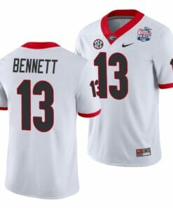Georgia Bulldogs Bennett Jersey #13 2021 Peach Bowl White College Football