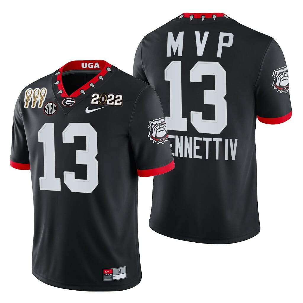 UGA #13 Stetson Bennett Jersey 3-Times CFP National Champions Black MVP Uniform 1 UGA #13 Stetson Bennett Jersey 3-Times CFP National Champions Black MVP Uniform