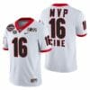 Georgia Bulldogs #16 Lewis Cine 2021-22 CFP National Champions MVP White Jersey