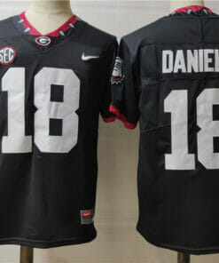 Georgia Bulldogs #18 Daniels College Football Jersey Black