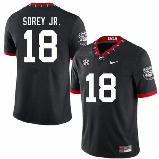 Georgia Bulldogs #18 Xavian Sorey Jr. Game College Football Jersey Black