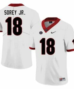 Georgia Bulldogs #18 Xavian Sorey Jr. Game College Football Jersey White