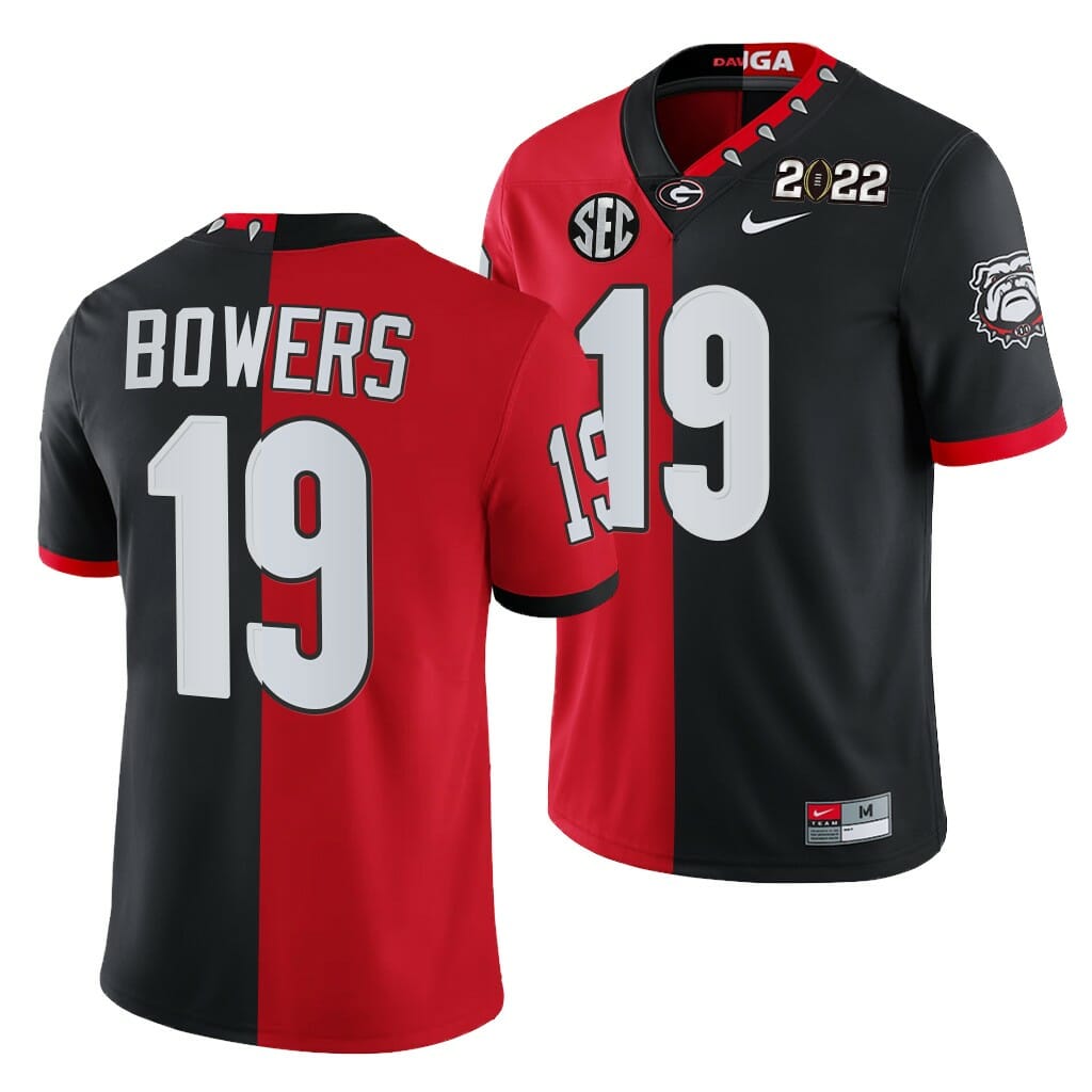 Georgia Bulldogs Bowers Jersey #19 2022 National Championship Black 1 Georgia Bulldogs Bowers Jersey #19 2022 National Championship Black