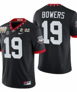 Georgia Bulldogs Bowers Jersey #19 3-Times CFP National Champions Black
