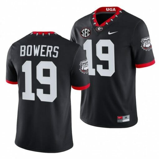 Georgia Bulldogs Bowers Jersey #19 Black 100th Anniversary College Football