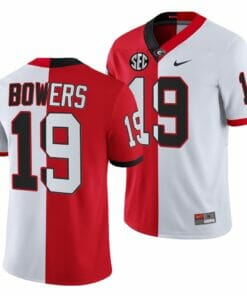 UGA Brock Bowers Jersey #19 Red White 2021-22 Split Edition College Football