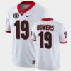 Georgia Bulldogs #19 Brock Bowers Jersey White College Football Game