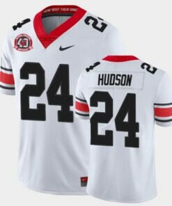 Georgia Bulldogs #24 Prather Hudson White College Football 40th Anniversary Alternate Jersey