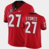 Georgia Bulldogs #27 Eric Stokes Red College Football Alumni Jersey