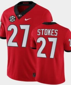 Georgia Bulldogs #27 Eric Stokes Red College Football Alumni Jersey