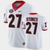 Georgia Bulldogs #27 Eric Stokes White College Football Alumni Jersey 7 Georgia Bulldogs #27 Eric Stokes White College Football Alumni Jersey