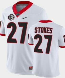 Georgia Bulldogs #27 Eric Stokes White College Football Alumni Jersey